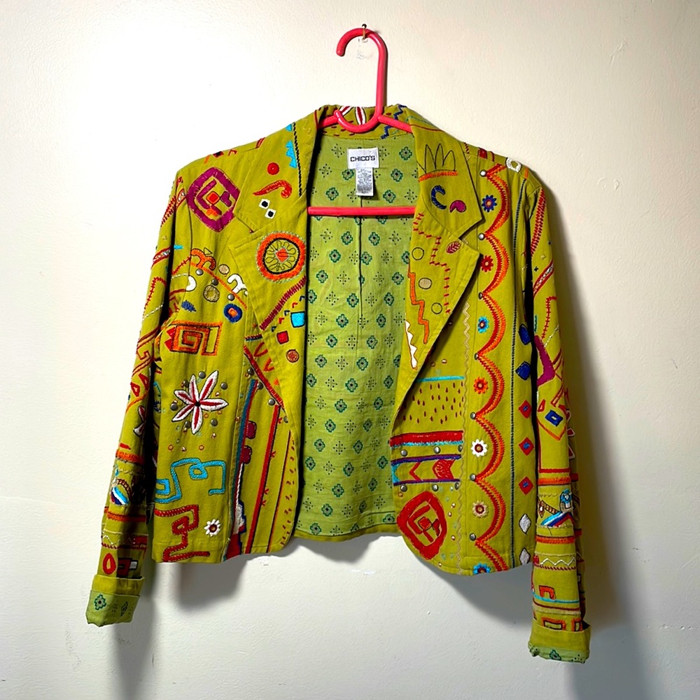 Vintage 90s CHICO bohemian short blazer size M